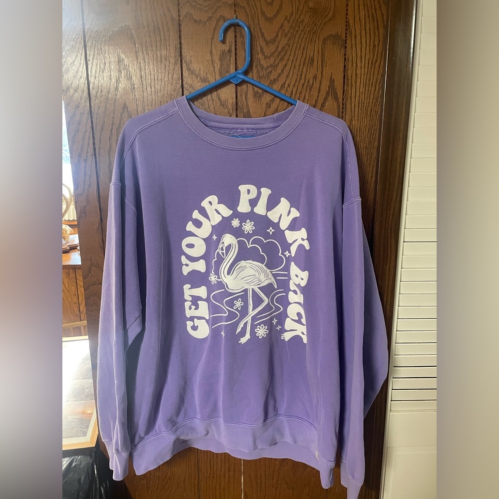 Get Your Pink Back Purple Flamingo Graphic Sweatshirt